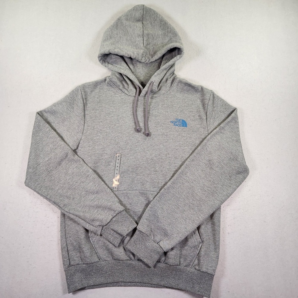 The North Face Hoodie Mens Small Gray Fleece Pullover Travel Cloud Graphic NWT